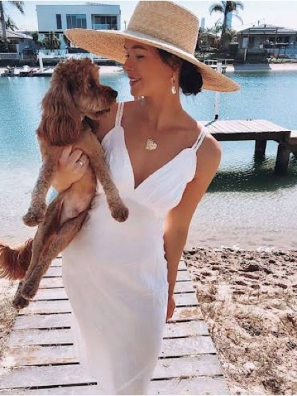Spell Rosalie jacquard White Strapless Lace Beach Dress